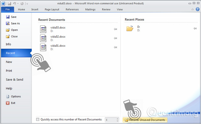 cach lay lai file word exel powpoint khi chưa luu